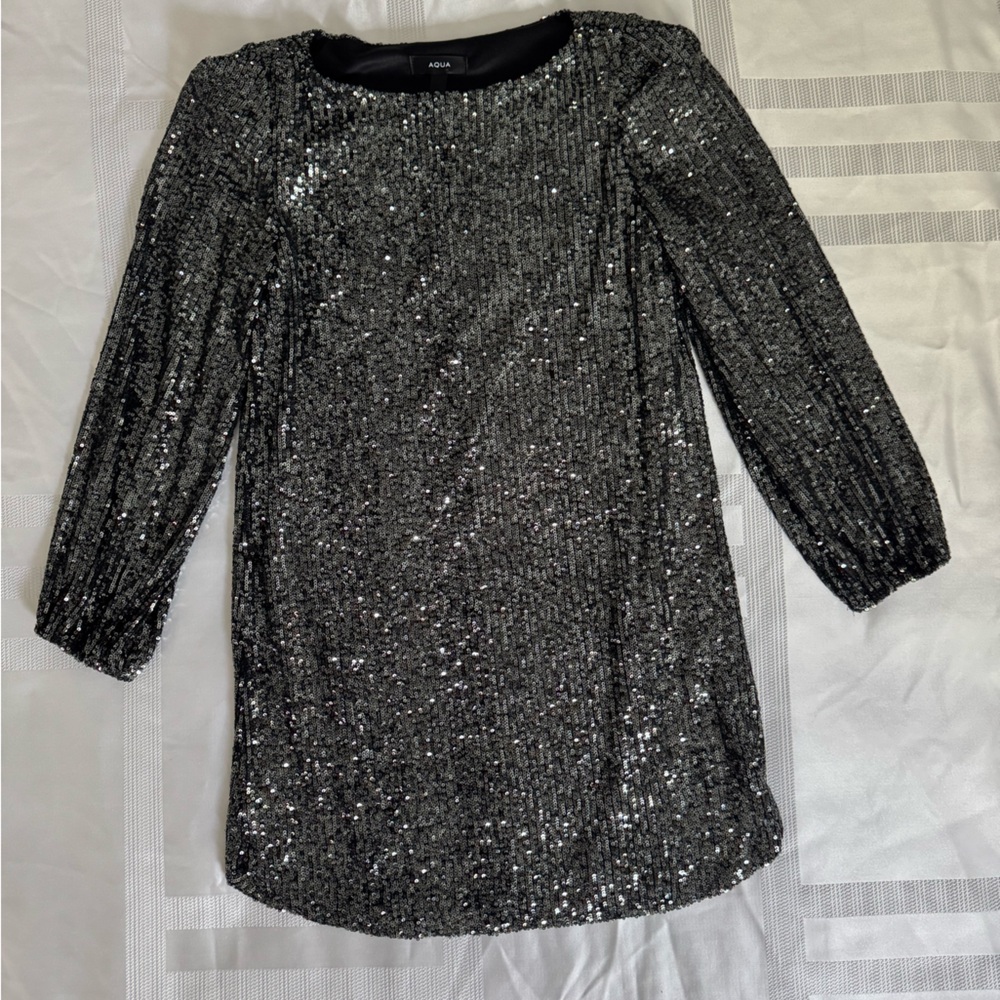 Sparkling Silver Sequin Mini Party Dress